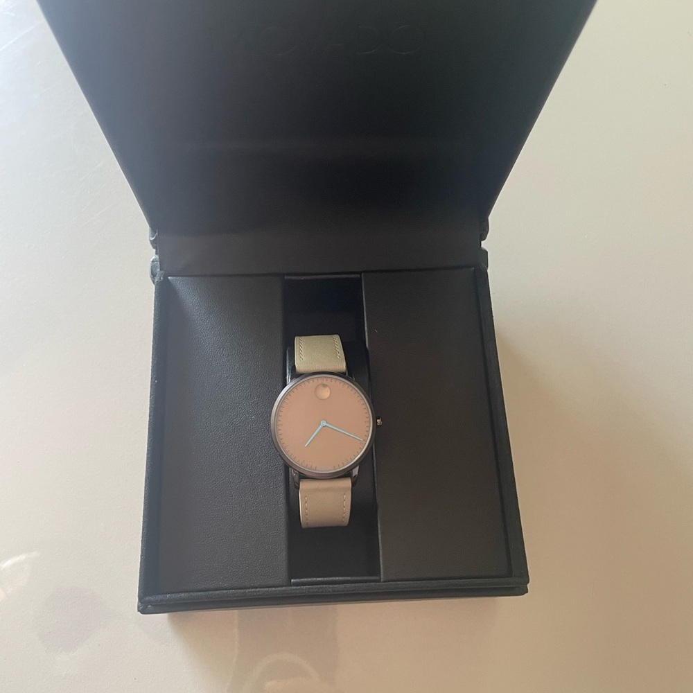 Movado Leather Strap Watch